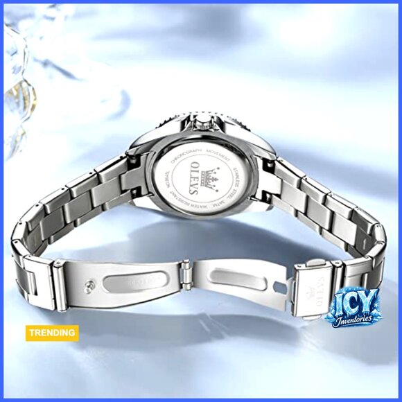 Stainless Steel Dress Watch with Diamond Roman Numerals main image 2
